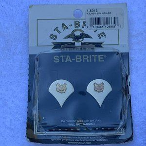 Military E4 Specialist Sta-Brite Army Lapel / Hat 2 Pin Set